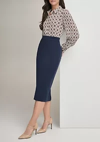 Women's High Waist Midi Pencil Skirt