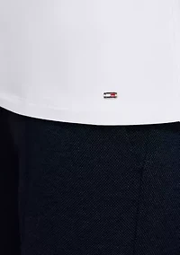 Women's Flutter Sleeve Mixed Media Ruffle Top