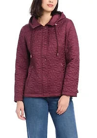 Women's Short Spade Flower Quilted Jacket