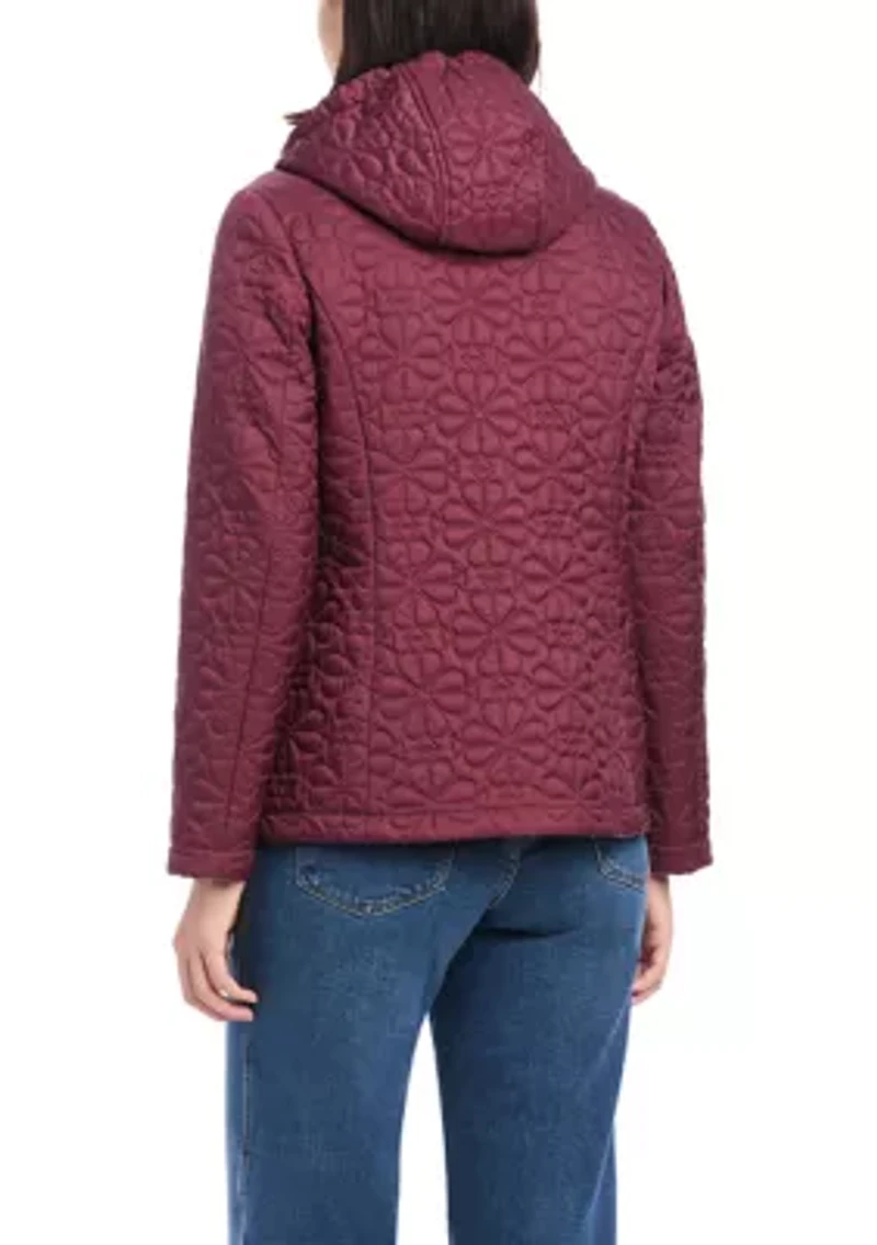 Women's Short Spade Flower Quilted Jacket