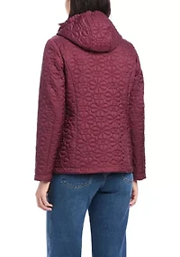 Women's Short Spade Flower Quilted Jacket