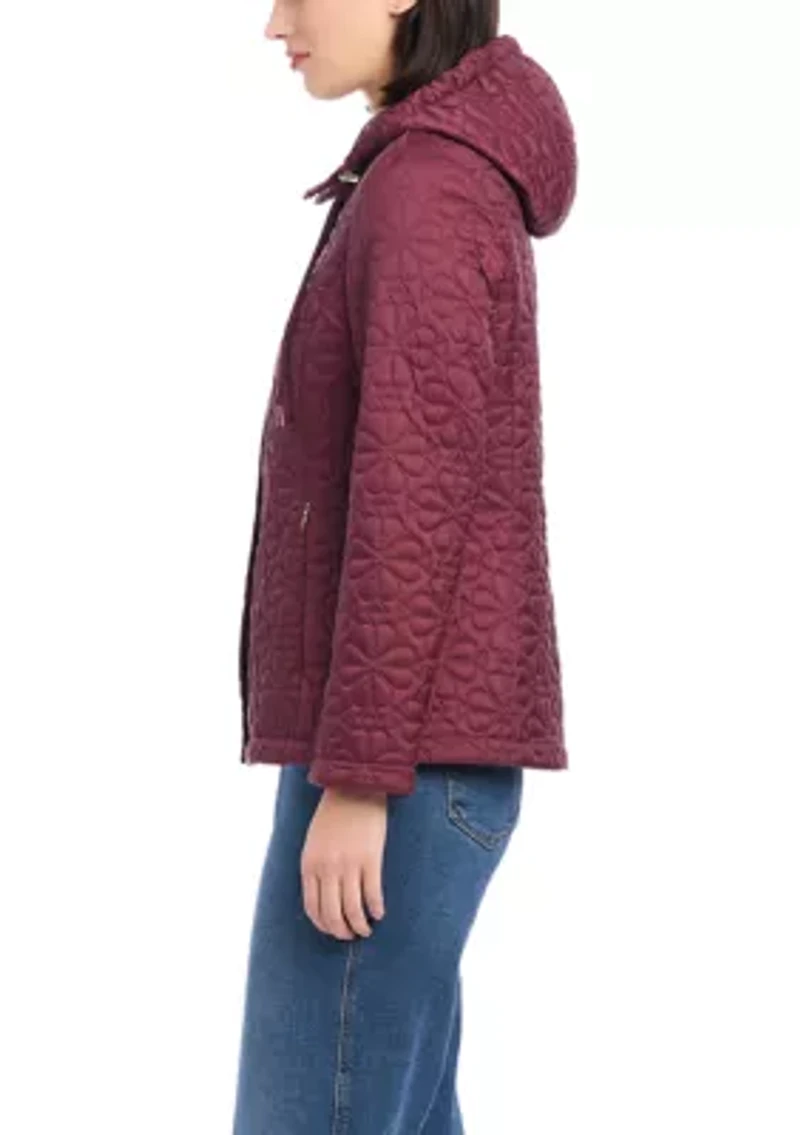Women's Short Spade Flower Quilted Jacket