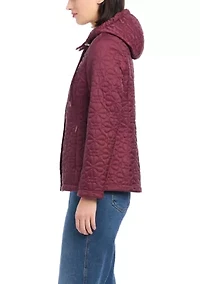 Women's Short Spade Flower Quilted Jacket
