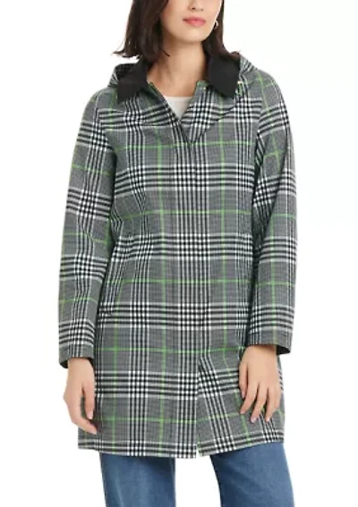 Women's Short Single Breasted Rain Coat