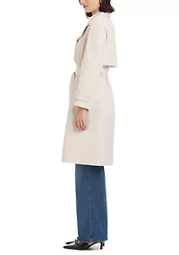 Women's Long Double Breasted Trench Coat