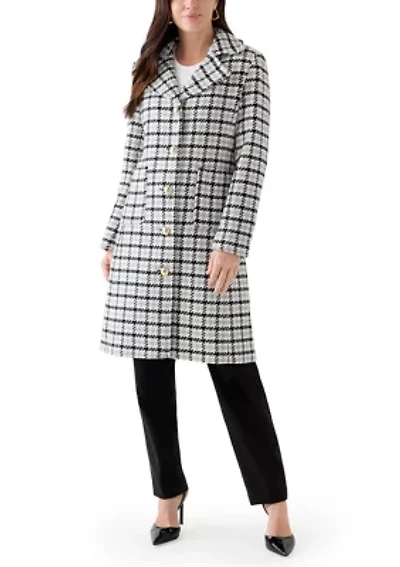 Women's 5 Button Wool Coat With Notch Collar