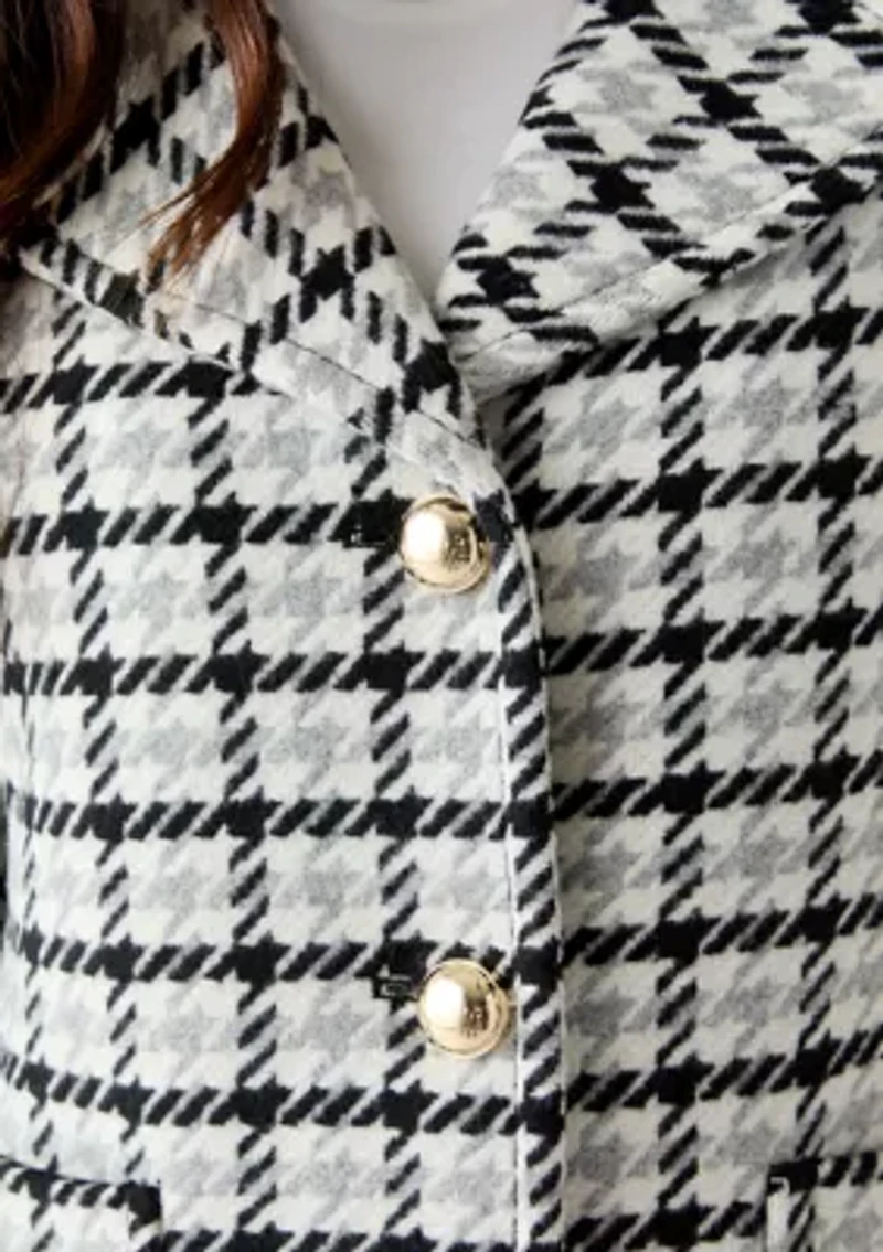 Women's 5 Button Wool Coat With Notch Collar