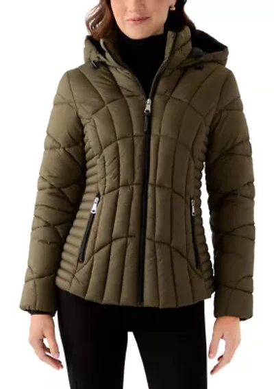 Women's Lightweight Matte Puffer with Hood