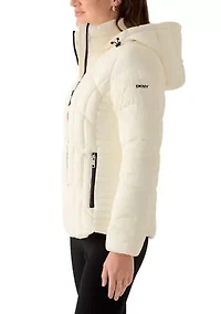 Women's Lightweight Matte Puffer with Hood
