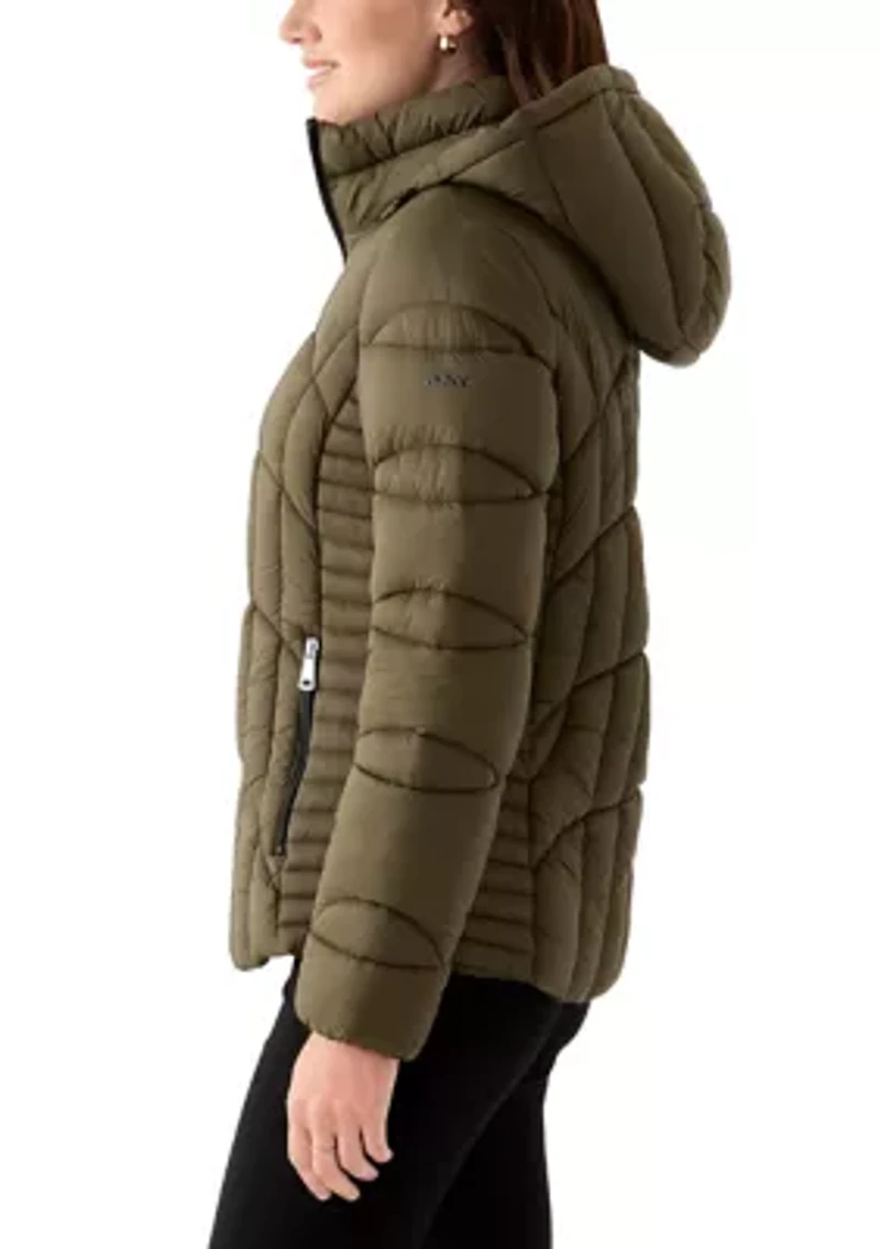Women's Lightweight Matte Puffer with Hood