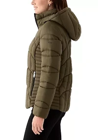Women's Lightweight Matte Puffer with Hood