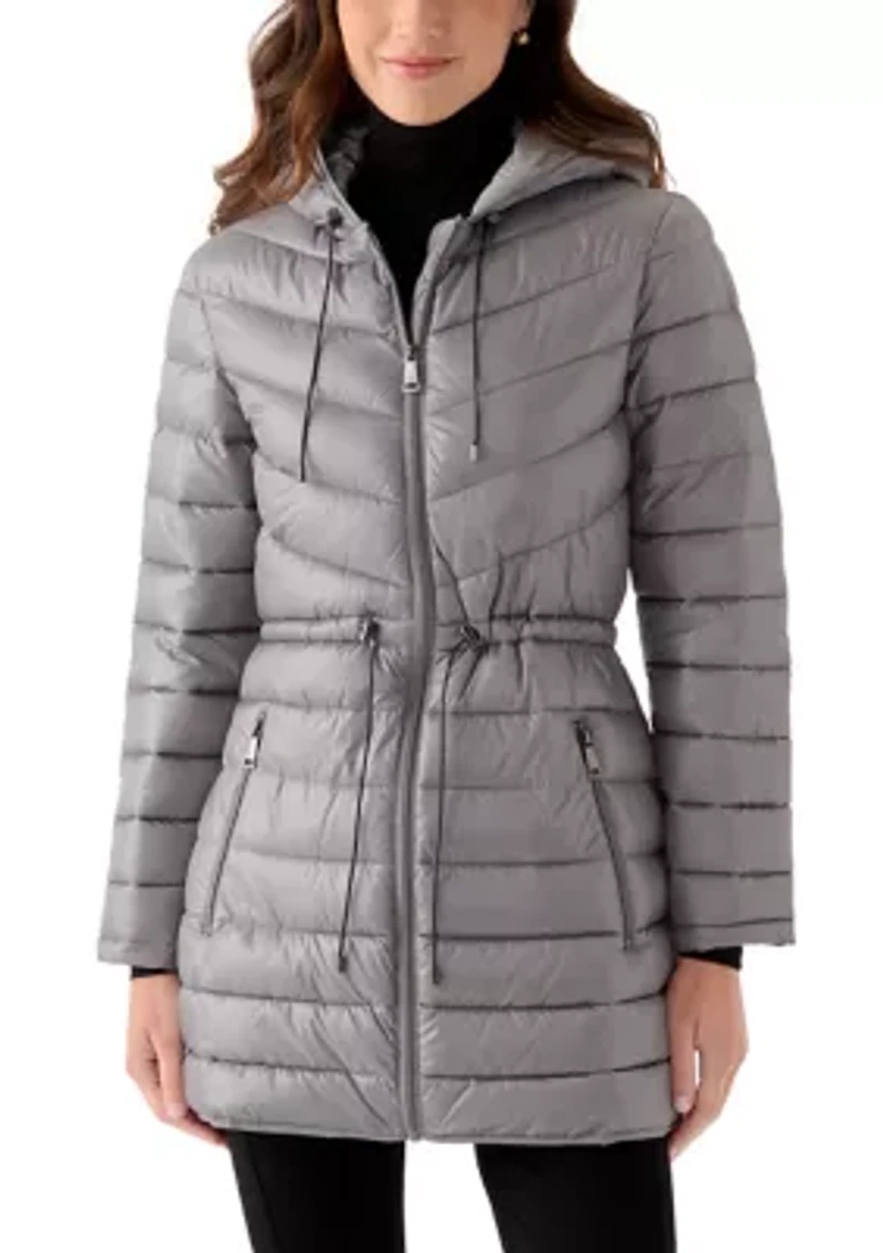 Women's Packable Mid Length Puffer Jacket