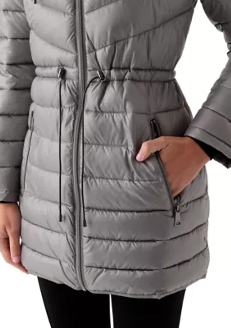 Women's Packable Mid Length Puffer Jacket