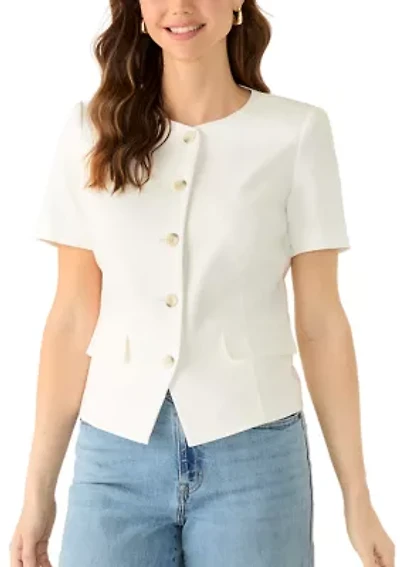 Women's Short Sleeve Button Front Jacket