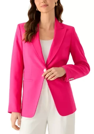 Women's Notch Collar One-Button Blazer