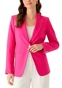 Women's Notch Collar One-Button Blazer