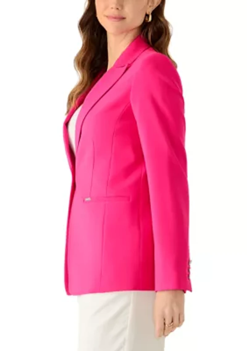 Women's Notch Collar One-Button Blazer