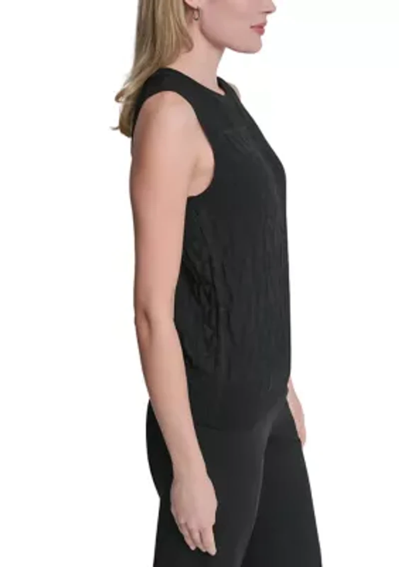 Women's Sleeveless Crew Neck Sweater