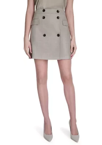 Women's Double Button Utility Mini Skirt