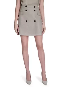 Women's Double Button Utility Mini Skirt