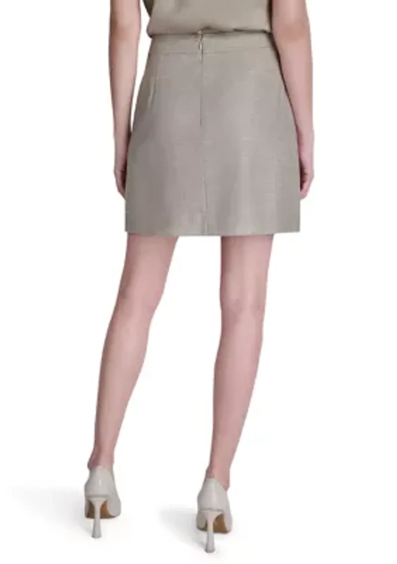 Women's Double Button Utility Mini Skirt