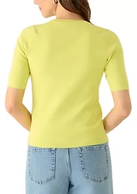 Women's Short Sleeve Sheer Sweater