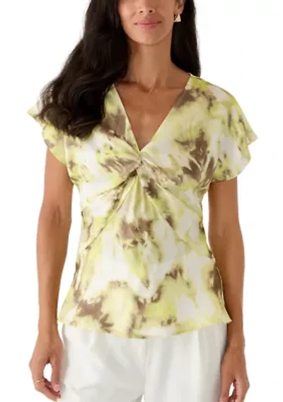Women's Twist Front Tie Dye Blouse