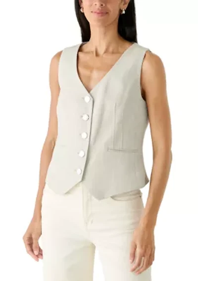 Women's V-Neck Button Front Vest