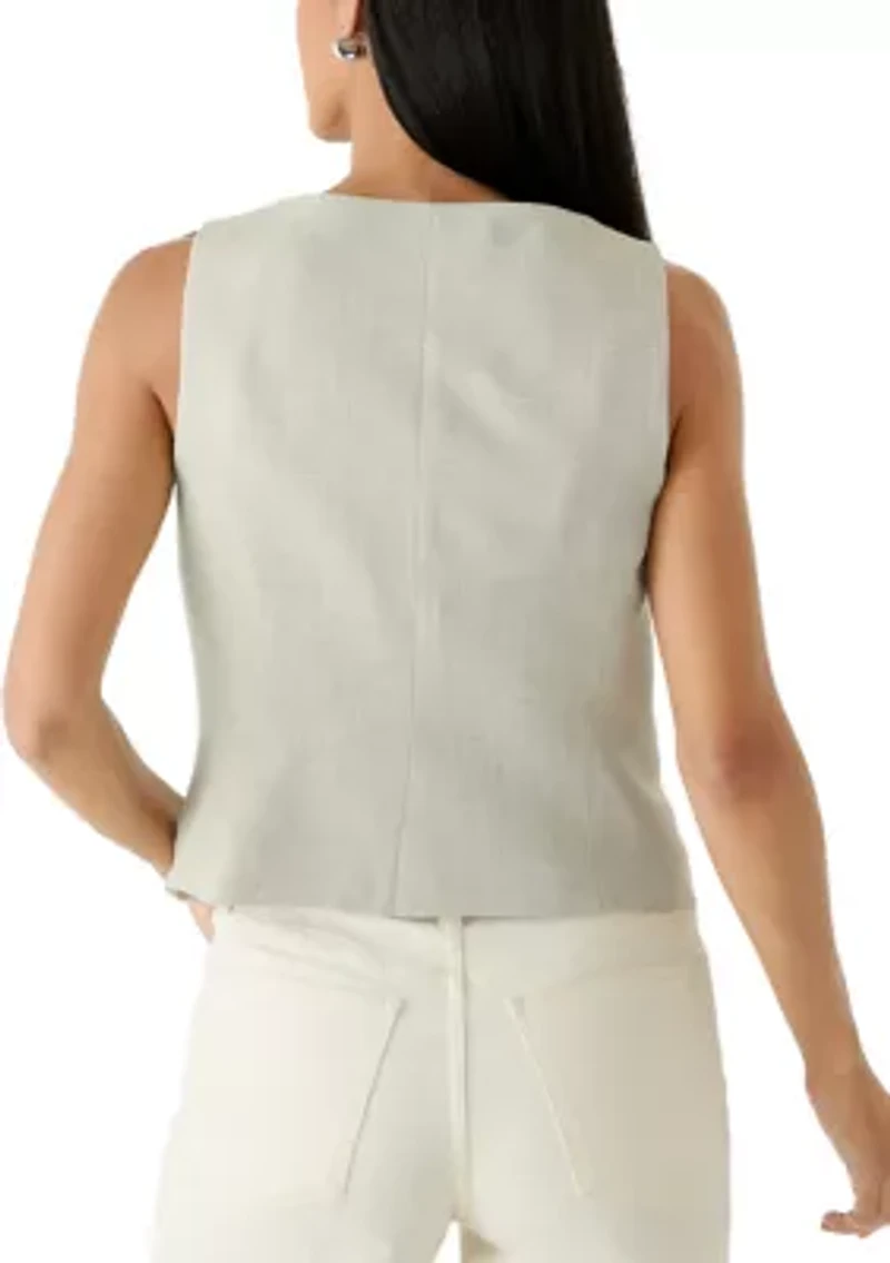 Women's V-Neck Button Front Vest