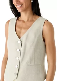 Women's V-Neck Button Front Vest