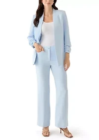 Women's Open Front Ruched Sleeve Blazer