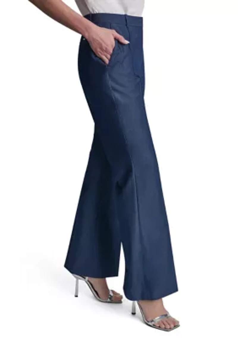 Women's Wide Leg Polish Denim Pants