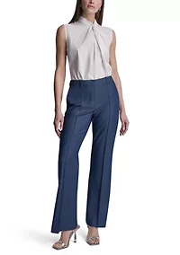 Women's Wide Leg Polish Denim Pants