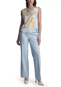 Women's Sleeveless Asymmetrical Printed Blouse
