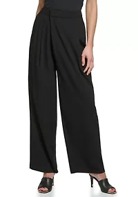 Women's Crossover Front Pleated Trousers