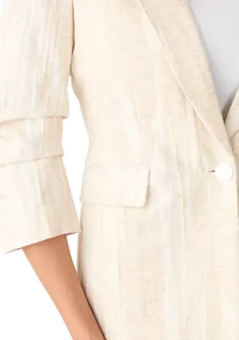 Women's Scrunch Sleeve Jacquard Blazer