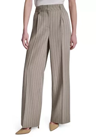 Women's Striped Pleated Pants