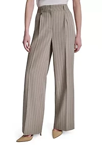 Women's Striped Pleated Pants