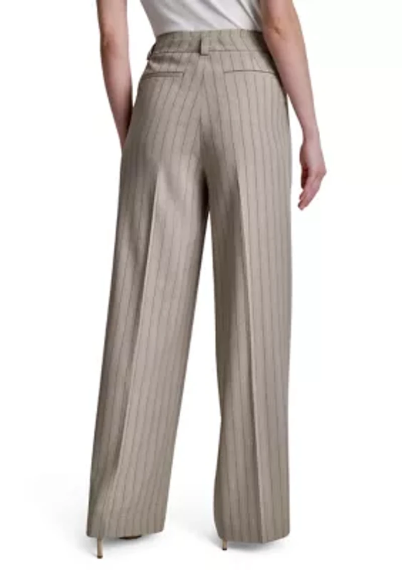 Women's Striped Pleated Pants