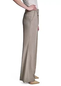 Women's Striped Pleated Pants