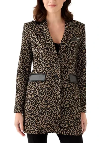 Women's Leopard One Button Topper