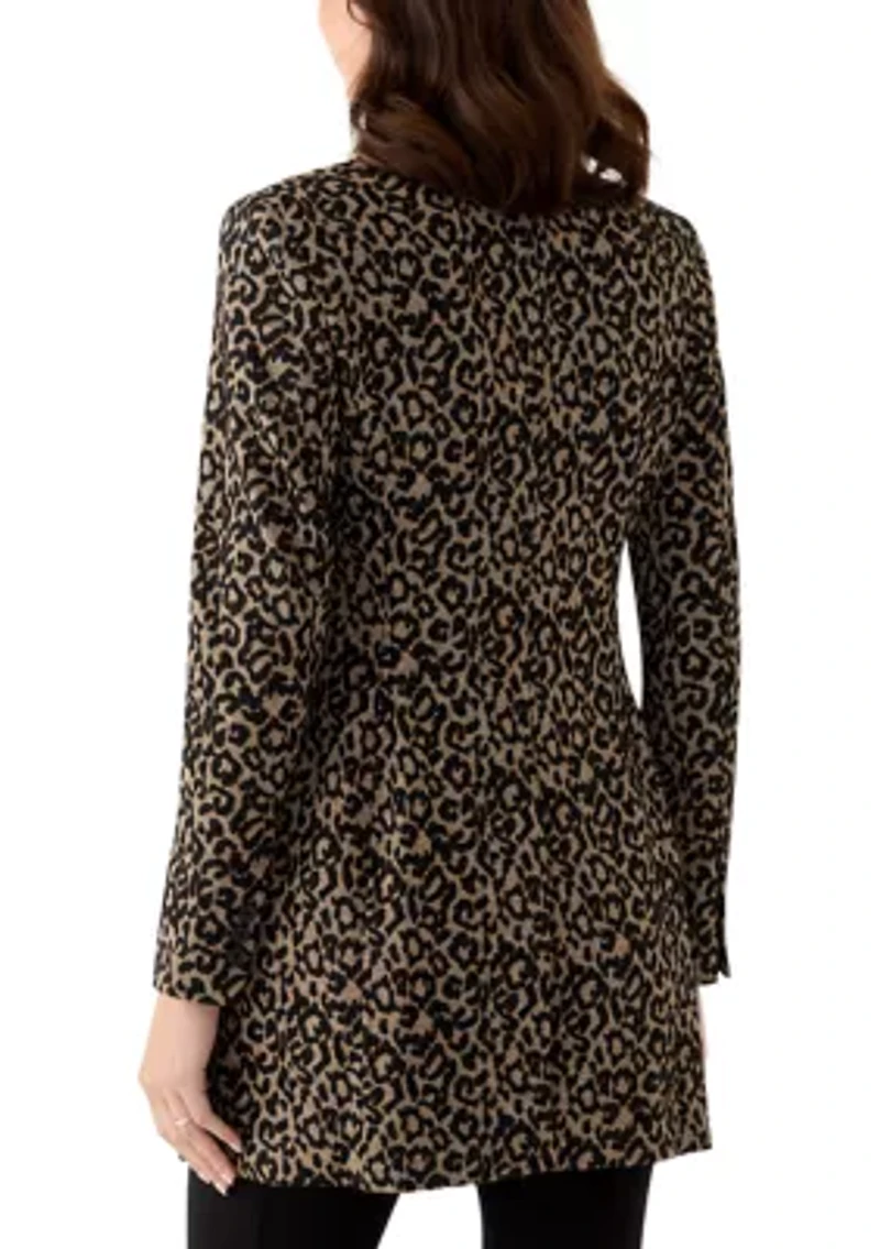 Women's Leopard One Button Topper