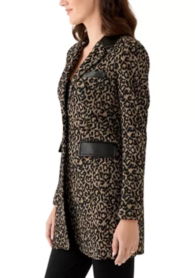 Women's Leopard One Button Topper
