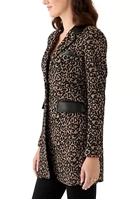 Women's Leopard One Button Topper