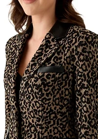 Women's Leopard One Button Topper