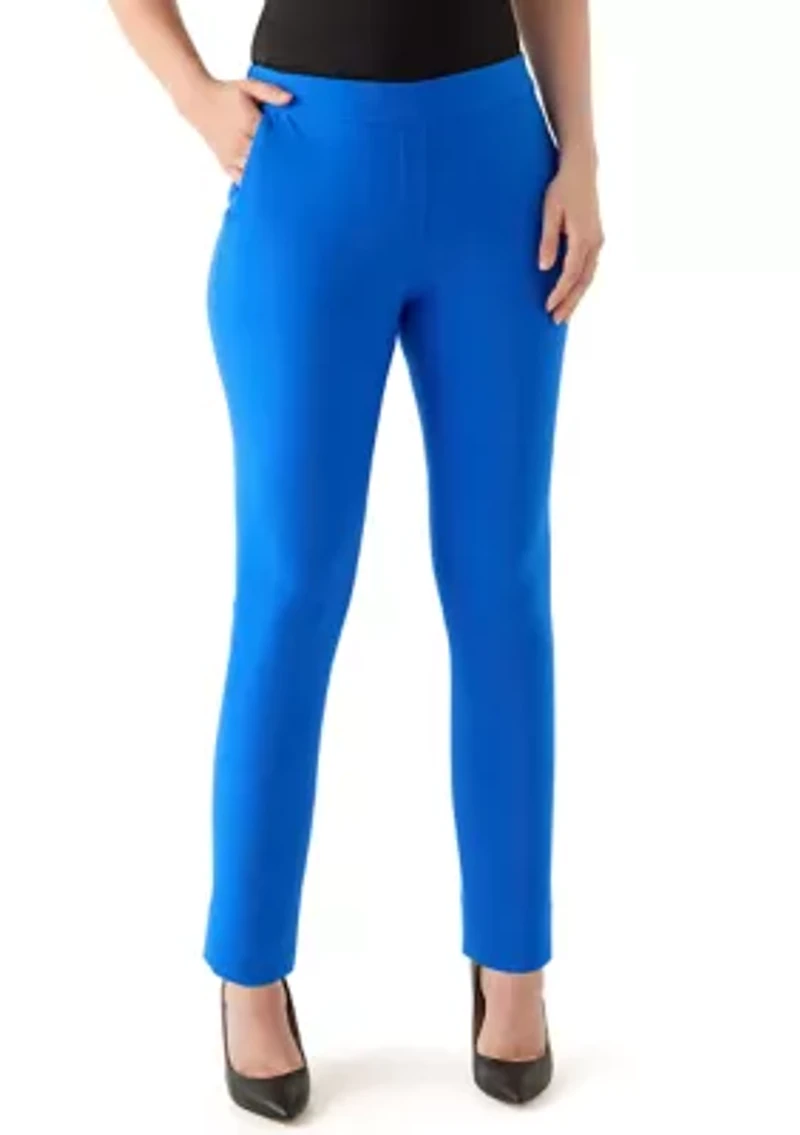 Women's Flat Front Elastic Back Pants