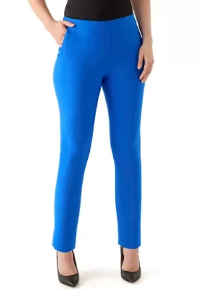 Women's Flat Front Elastic Back Pants