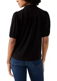 Women's Button Down Lantern Sleeve Blouse