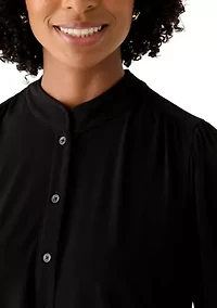 Women's Button Down Lantern Sleeve Blouse