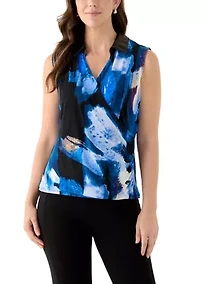 Women's Sleeveless Surplice Top